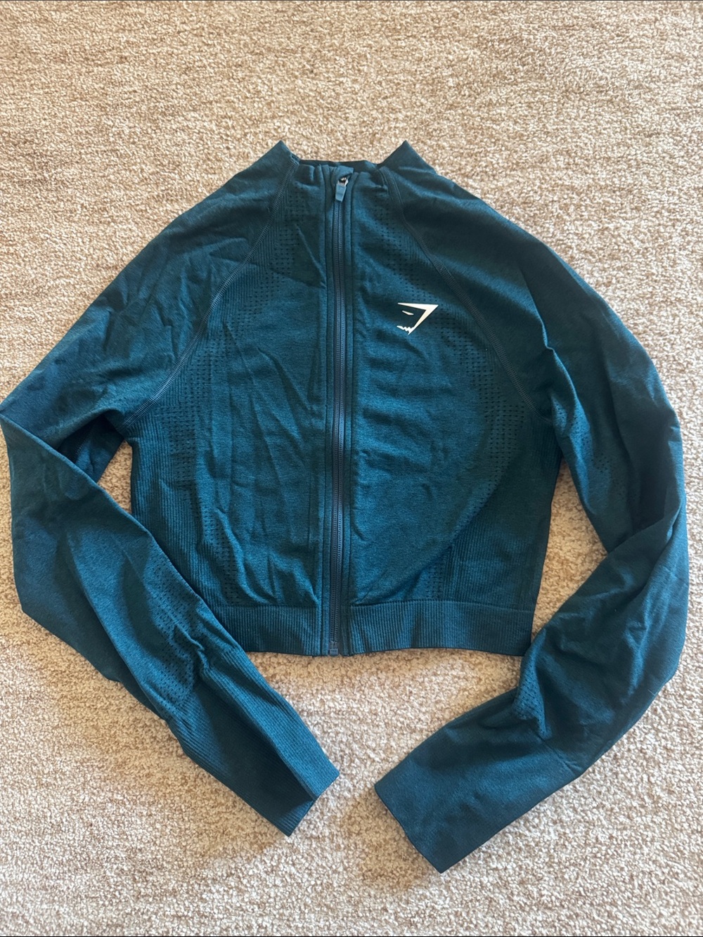 Gymshark Women's Teal Full-Zip Bomber Jacket